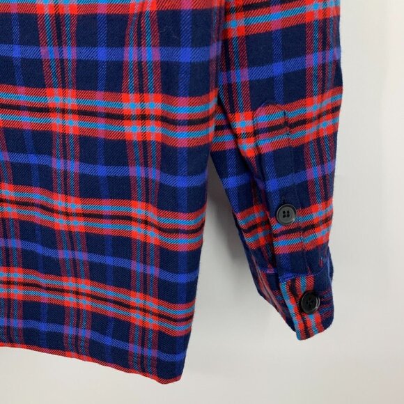 BlankNYC Shirt Mens Size Medium Button Down Plaid Hooded Long Sleeve Blue NWT - Picture 11 of 11